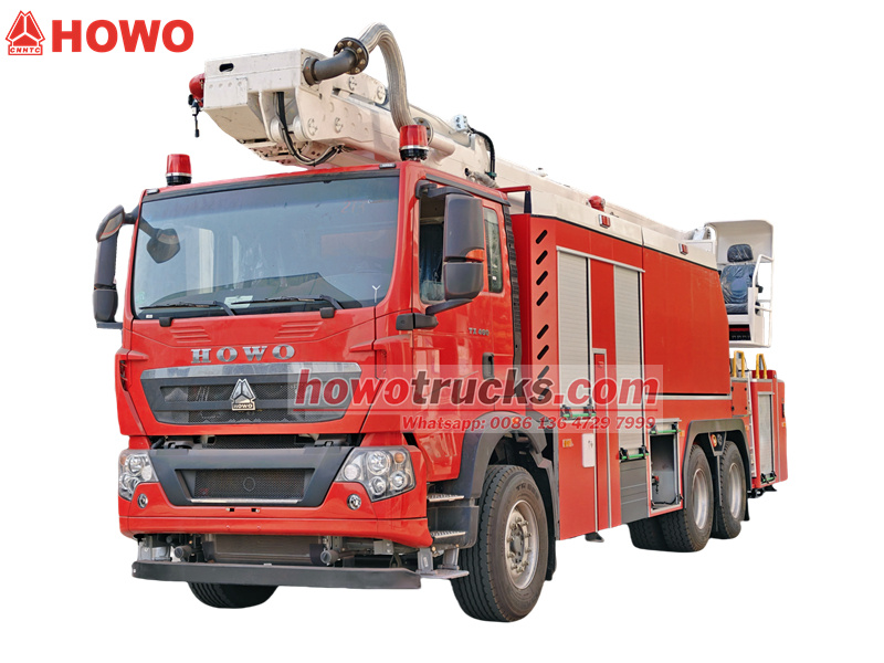 Howo 6x4 32m high reach fire water truck