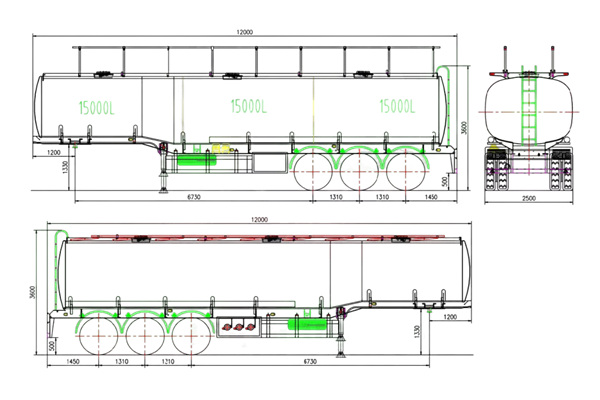 Tri-Axle Sulfuric Acid Tank Trailer 
