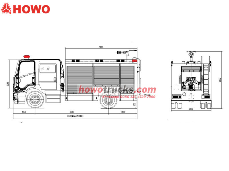 Howo fire foam tanker truck