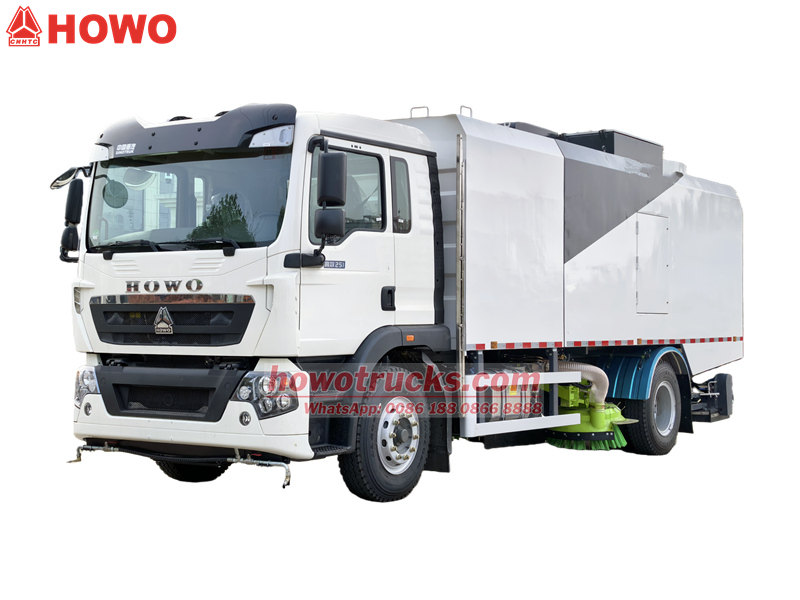 Howo 10cbm hydro jetter road sweeping truck