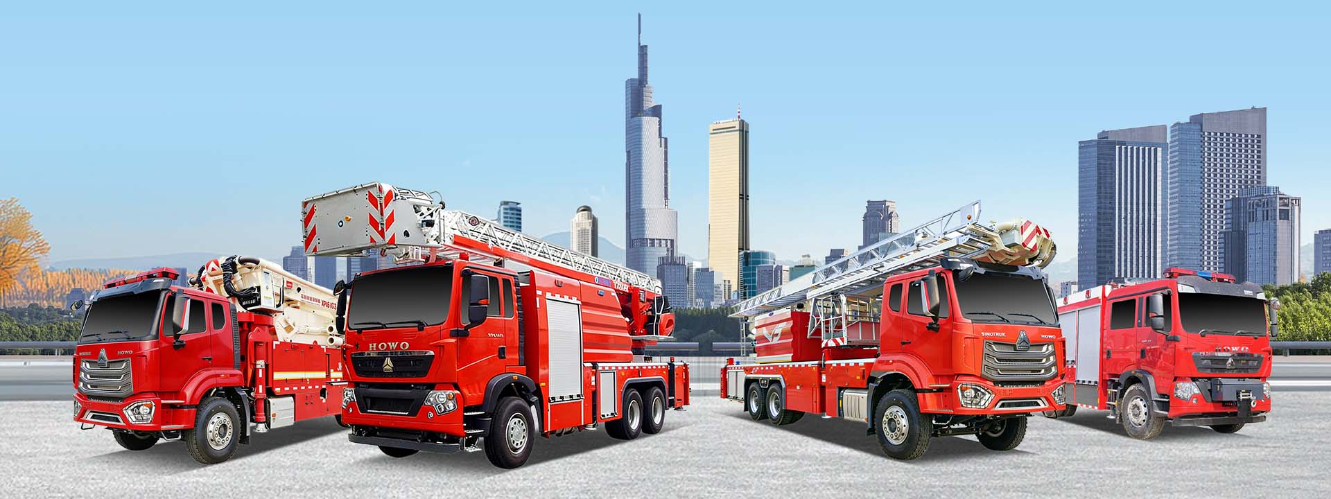 Proveedor de camiones de bomberos con escalera aérea Howo, camiones de bomberos de rescate con escalera y plataformas aéreas, camión de bomberos con chorro de agua de 70 m de altura.